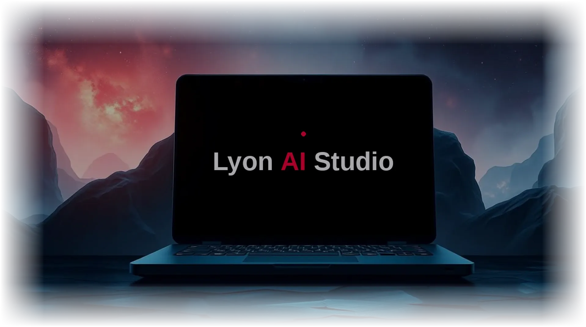Ordinateur portable affichant le logo Lyon AI Studio
